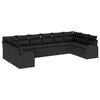 vidaXL Conjunto de Sof&aacute;s com almofada 10 pcs Preto Polirattan