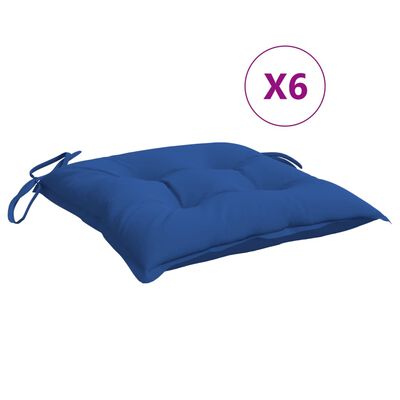 vidaXL Almofadões de cadeira 6 pcs 50x50x7 cm tecido oxford azul