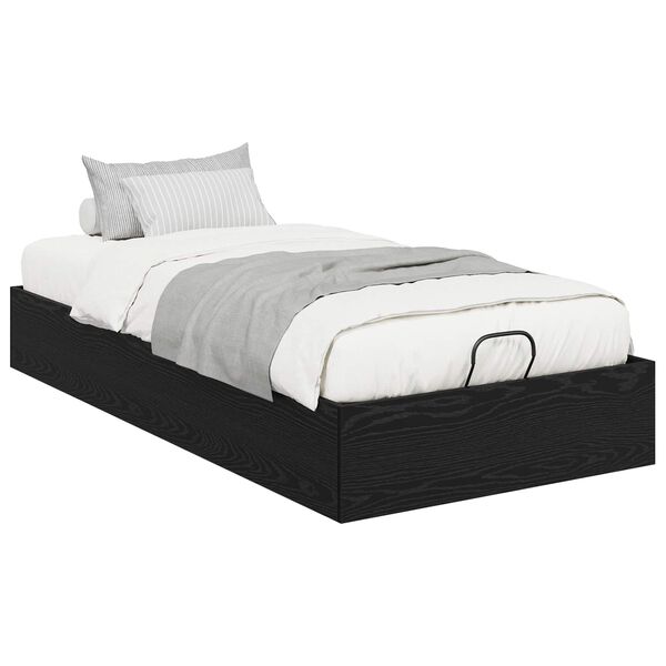 vidaXL Estrutura de Cama Ottoman Carvalho Preto 203 x 90 x 25 cm