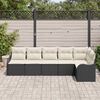 vidaXL Conjunto de Sofá de Jardim 6 pcs Preto Rattan Sintético