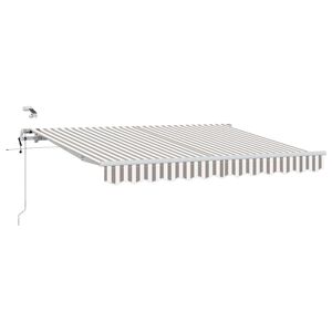 vidaXL Toldo retr&aacute;til Cinza Claro e Branco 450 &times; 350 cm Poli&eacute;ster