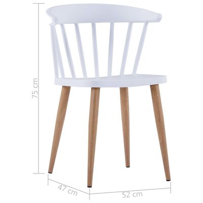 vidaXL Cadeiras de jantar 4 pcs plástico branco