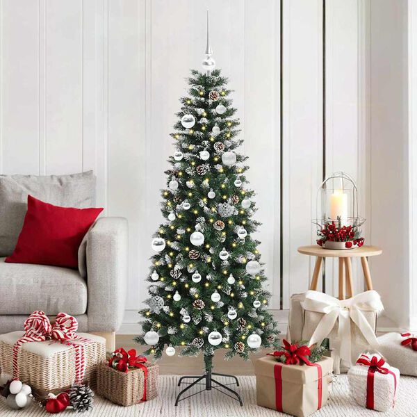 vidaXL &Aacute;rvore de Natal Artificial Verde 150 cm PVC, Pl&aacute;stico e A&ccedil;o