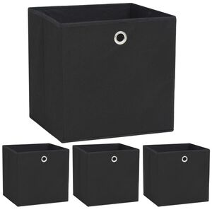 vidaXL Caixas arruma&ccedil;&atilde;o 4 pcs tecido-n&atilde;o-tecido (TNT) 32x32x32cm preto