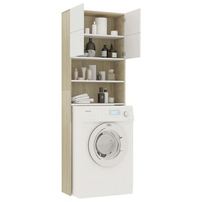 vidaXL Armário máquina de lavar roupa 64x25,5x190cm branco e carvalho