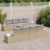 vidaXL Conjunto de Sof&aacute; de Jardim 9 pcs Bege Rattan Sint&eacute;tico