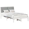 vidaXL Estrutura da cama Branco e cinza claro 135 x 190 cm