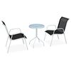 vidaXL Conjunto bistr&ocirc; a&ccedil;o + textilene 50x71 cm preto
