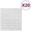 vidaXL Papel de parede 3D autoadesivo tijolos 20 pcs branco