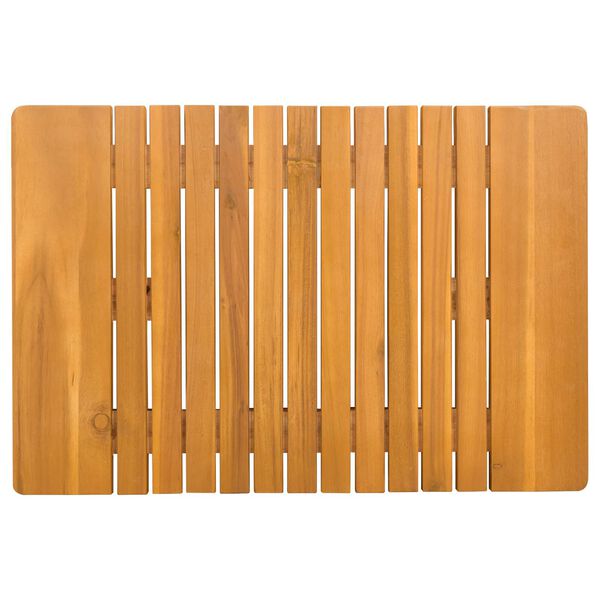 vidaXL Tapete de banho Liso Castanho 59 x 40 cm madeira