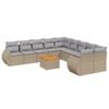 vidaXL 11 pcs conjunto sof&aacute;s de jardim c/ almofad&otilde;es vime PE bege