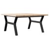 vidaXL Mesa de centro estrutura em Y 90x90x45,5 cm pinho/a&ccedil;o