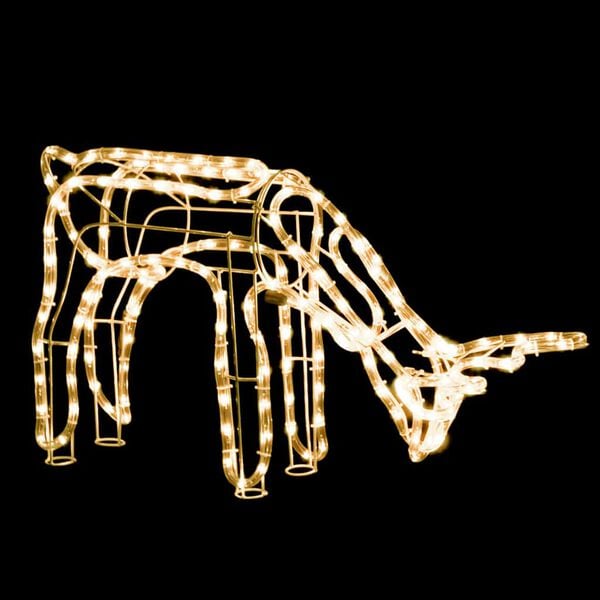 vidaXL Figura de rena de Natal 73x31x45 cm branco quente