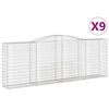 vidaXL Cestos gabi&atilde;o arqueados 9pcs 400x50x140/160cm ferro galvanizado