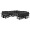 vidaXL Conjunto de Sof&aacute; de Jardim 12 unid. Preto e Cinza Escuro