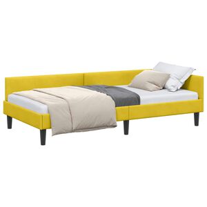 vidaXL Estrutura de Cama de Canto Amarelo 80 cm x 200 cm Veludo