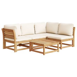 vidaXL 5 pcs conjunto lounge de jardim c/ almofad&otilde;es ac&aacute;cia maci&ccedil;a