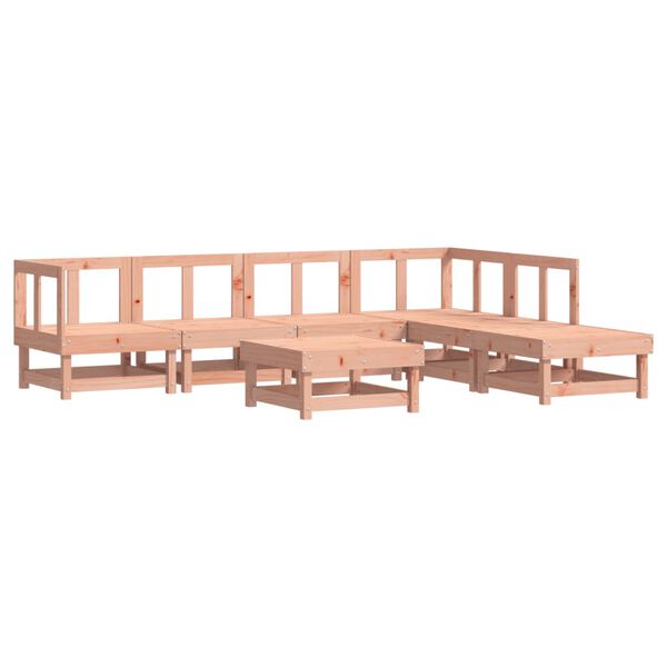 vidaXL 7 pcs conjunto lounge de jardim madeira de douglas maci&ccedil;a