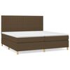 vidaXL Cama com molas/colch&atilde;o 200x200 cm tecido castanho-escuro