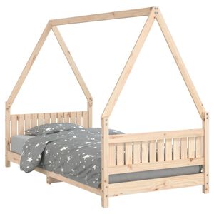 vidaXL Estrutura de cama infantil 90x190 cm madeira de pinho maci&ccedil;a