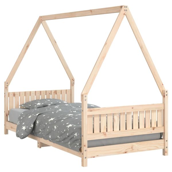 vidaXL Estrutura de cama infantil 90x190 cm madeira de pinho maci&ccedil;a