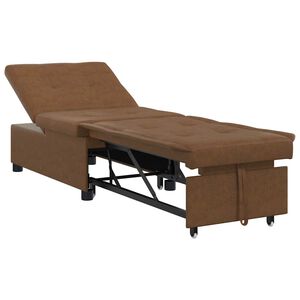 vidaXL Sof&aacute;-Cama Castanho 194 x 67 x 82 cm Tecido Huahua