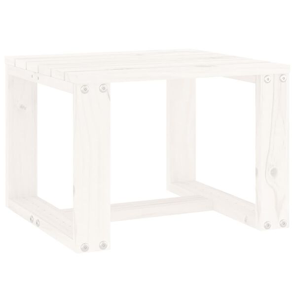 vidaXL Mesa de apoio para jardim 40x38x28,5 cm pinho maci&ccedil;o branco