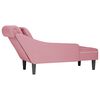 vidaXL Chaise lounge c/ almofada/apoio de braços direito veludo rosa