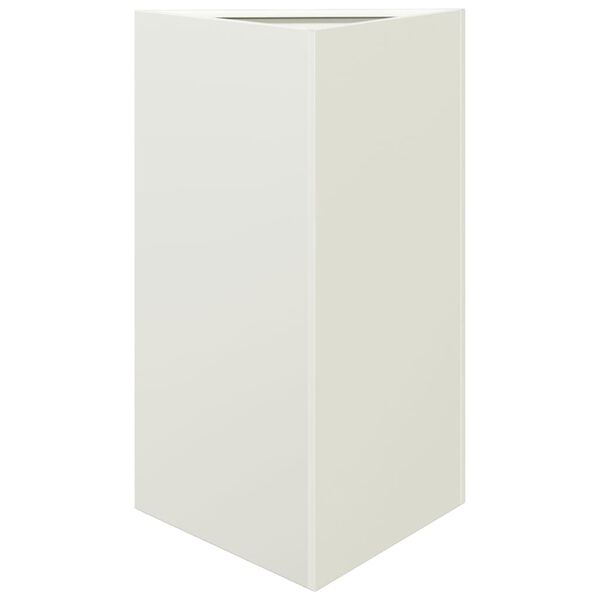 vidaXL Vaso/floreira de jardim triangular 50x43x75 cm aço branco