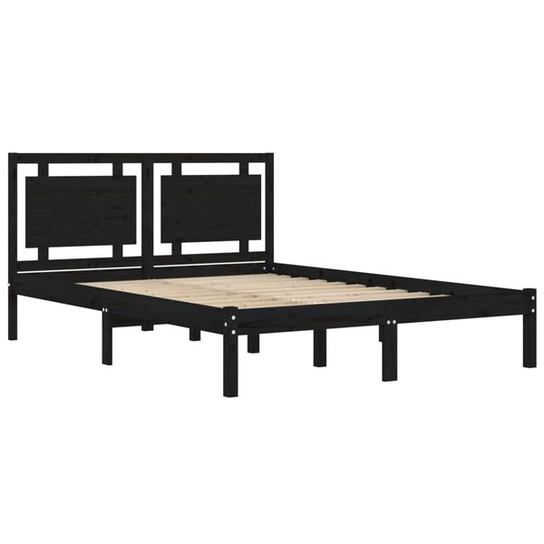 vidaXL Estrutura de cama 200x200 cm madeira maci&ccedil;a preto