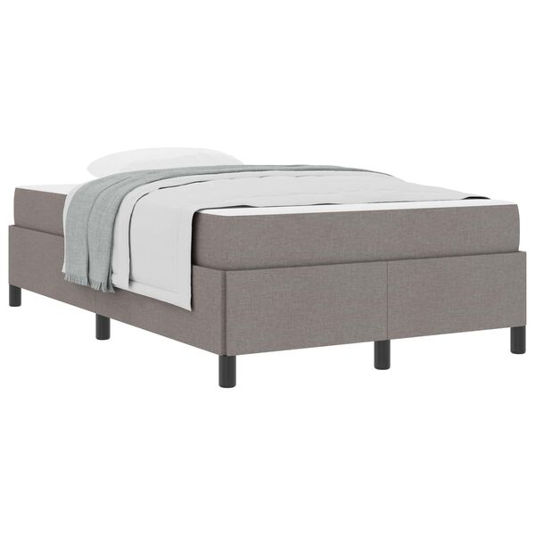 vidaXL Cama Box Cinzento-acastanhado 120 x 200 cm tecido