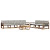 vidaXL Conjunto de Sof&aacute;s para Exterior 8 pcs Cinza Natural e Claro