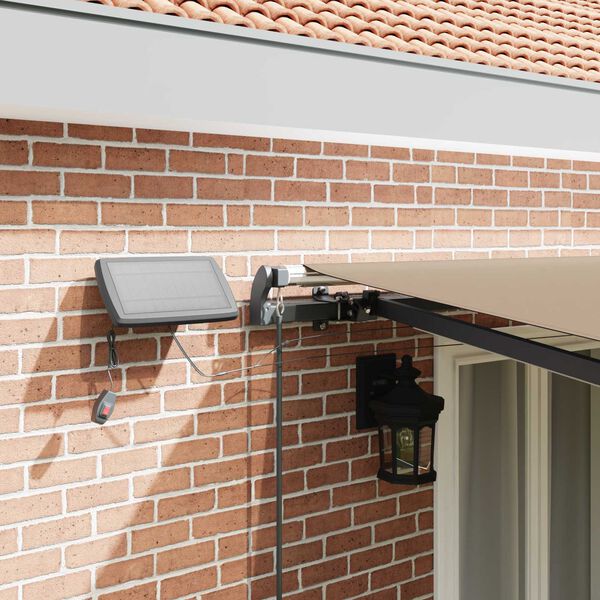 vidaXL Toldo Retr&aacute;til com luzes de tira LED Bege 500 &times;300 cm tecido