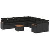 vidaXL Patio Sofa Set 10 lugar Black
