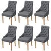 vidaXL Cadeiras de jantar 6 pcs tecido cinzento-escuro