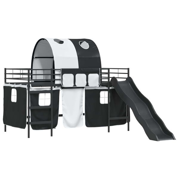 vidaXL Cama loft para crian&ccedil;as Preto 79,5 x 200 cm Metal