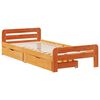 vidaXL Cama sem colch&atilde;o 75x190 cm madeira de pinho maci&ccedil;a castanho-mel