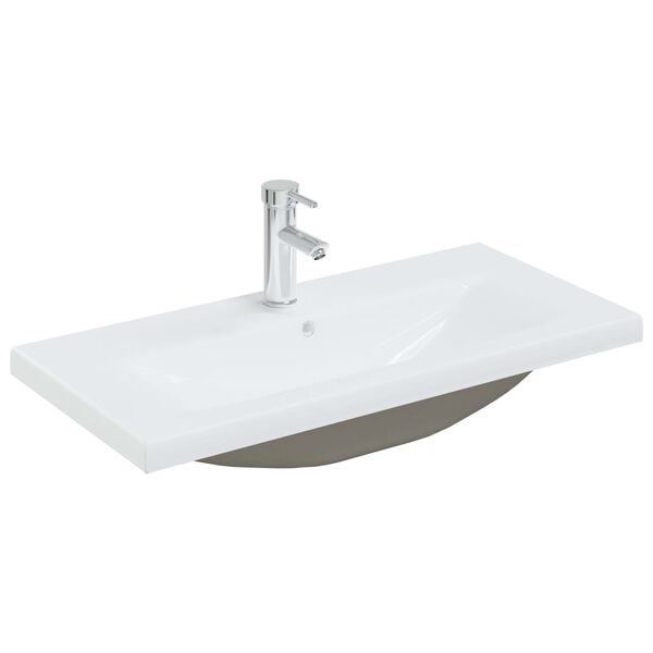 vidaXL Lavat&oacute;rio embutido c/ torneira 81x39x18 cm cer&acirc;mica branco