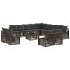 vidaXL Conjunto de Sof&aacute; de Jardim 14 unid. Cinzento vime PE