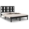 vidaXL Estrutura cama pequena casal 120x190 cm pinho maci&ccedil;o preto