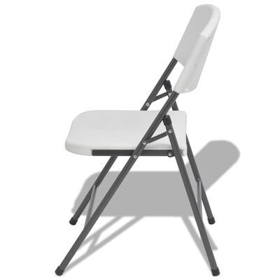 vidaXL Cadeiras de jardim dobráveis 4 pcs aço e PEAD branco
