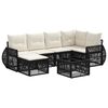 vidaXL Conjunto de Sof&aacute; de Jardim 7 pcs Preto e Branco Creme vime PE