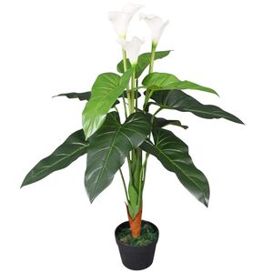 vidaXL Planta jarro artificial com vaso 85 cm branco