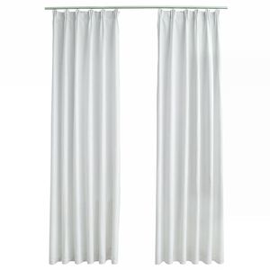 vidaXL Cortinas blackout com ganchos 2 pcs 140x175 cm branco sujo