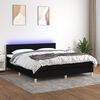 vidaXL Cama box spring c/ colch&atilde;o e LED 180x200 cm tecido preto