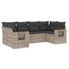 vidaXL 6 pcs conj. sof&aacute;s jardim com almofad&otilde;es vime PE cinzento-claro