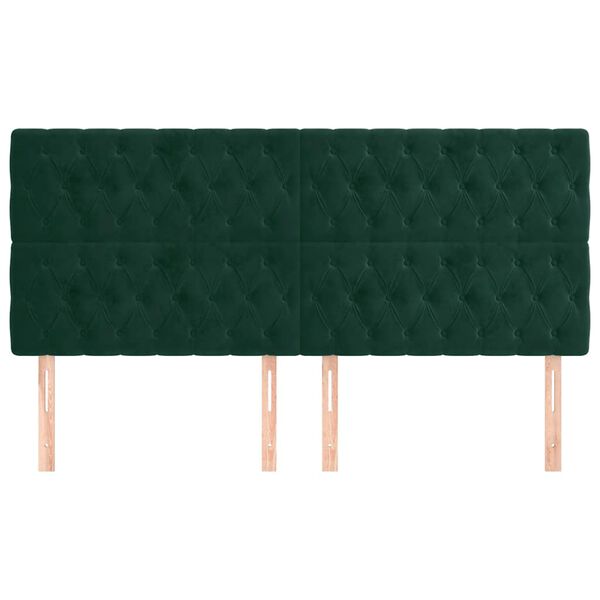 vidaXL Cabeceira Verde Escuro 180x7x118/128 cm Veludo