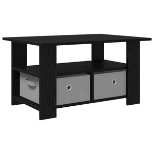 vidaXL Mesa de centro com gaveta Carvalho Preto 77 x 55 x 42 cm
