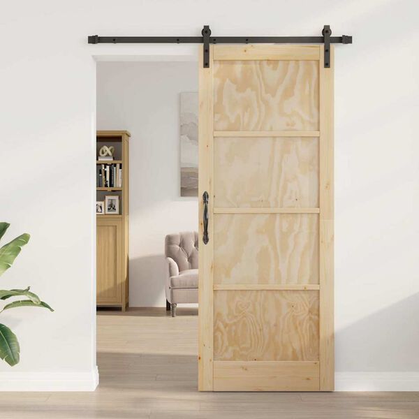 vidaXL Porta Deslizante Castanho 83 x 211 cm