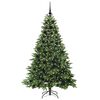 vidaXL &Aacute;rvore de Natal Artificial com 300 LEDs Verde 180 cm PE e PVC